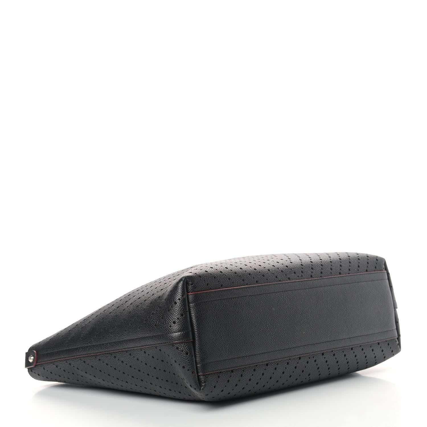 Chanel Perforated Grained Calfskin Large Shopping Tote Black 5 of 10