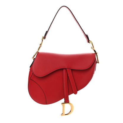 Christian Dior Grained Calfskin Saddle Bag Red 1 of 11