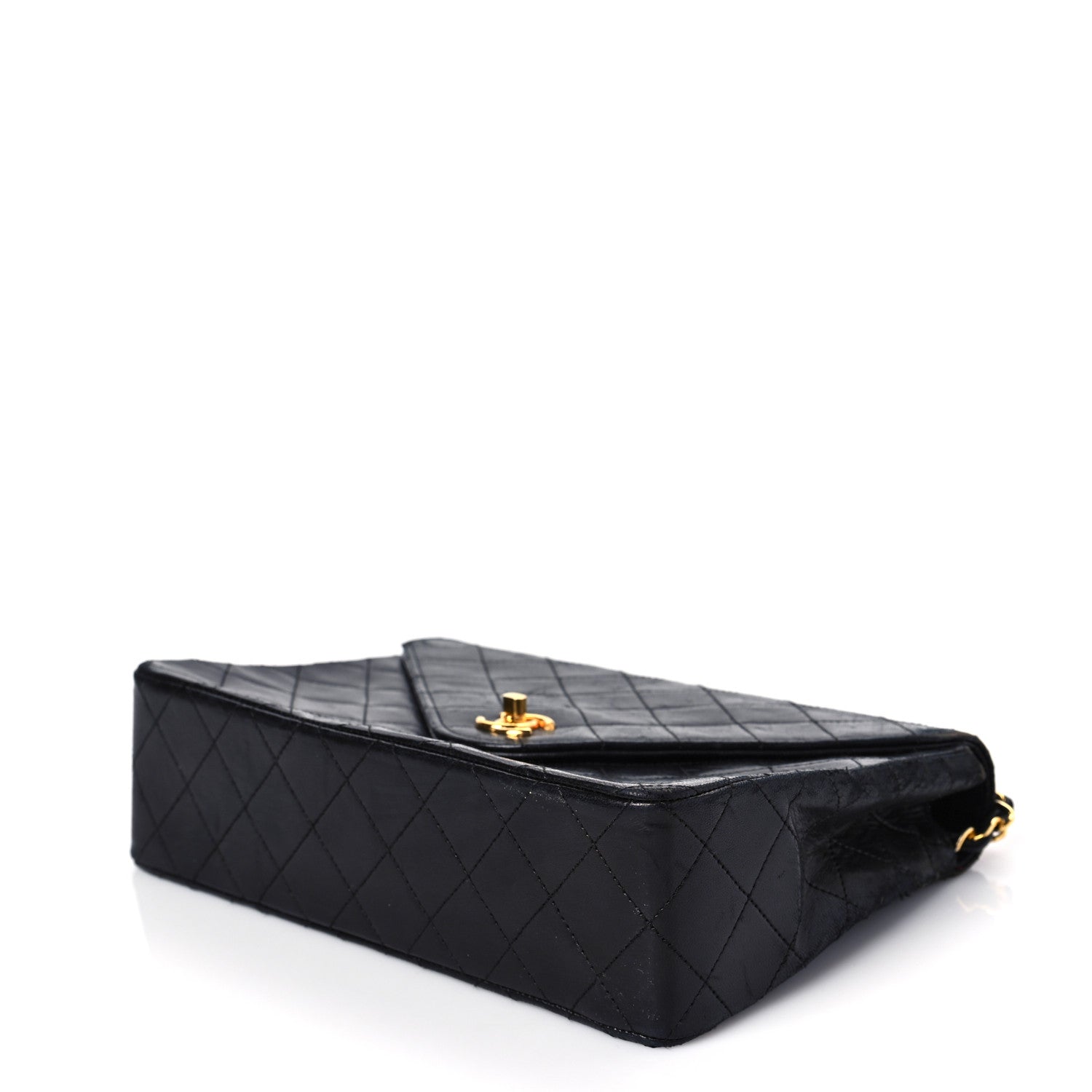 Chanel Lambskin Diamond Stitch Envelope Single Flap Black 7 of 10