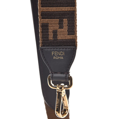 Fendi Ribbon Vitello Century FF 1974 Studded Strap You Fango Marrone Ebano 3 of 5