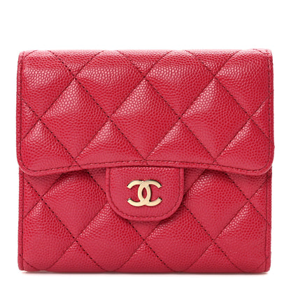 Chanel Caviar Quilted Compact Flap Wallet Pink 1 of 8