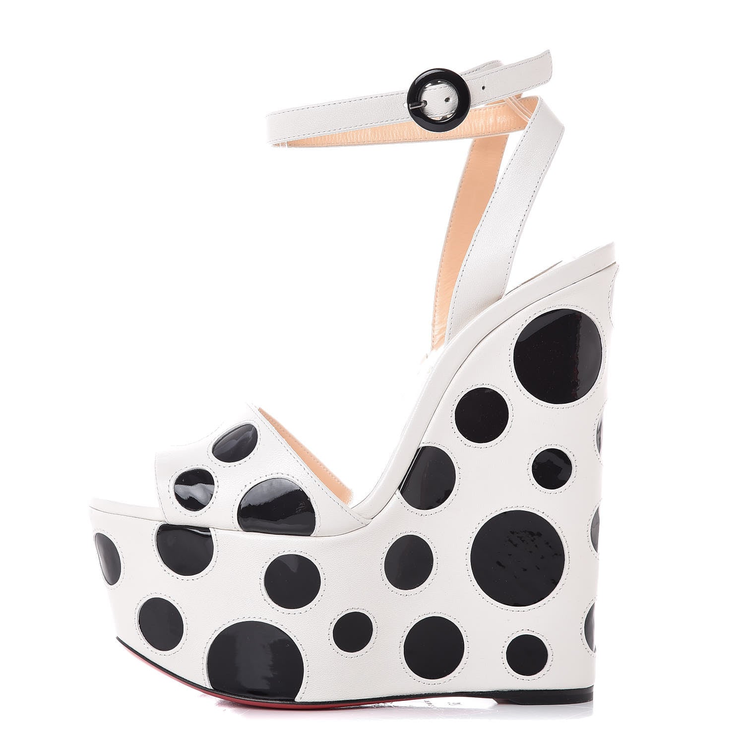 Christian Louboutin Shiny Patent Bibariellita 160 Wedges 37 Latte 1 of 8