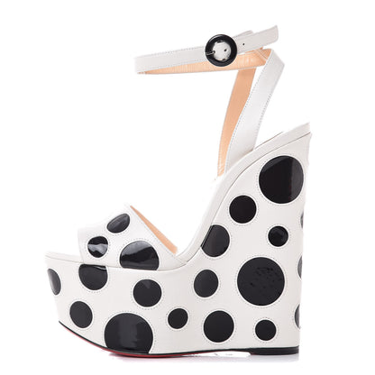 Christian Louboutin Shiny Patent Bibariellita 160 Wedges 37 Latte 1 of 8