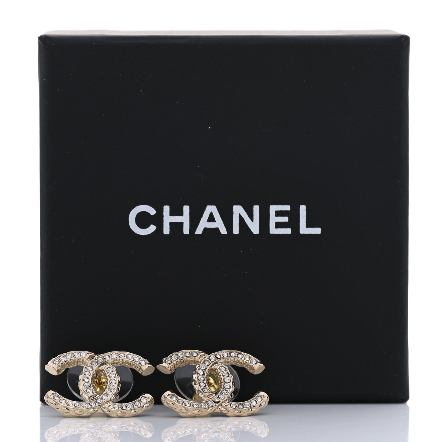Crystal CC Earrings Gold