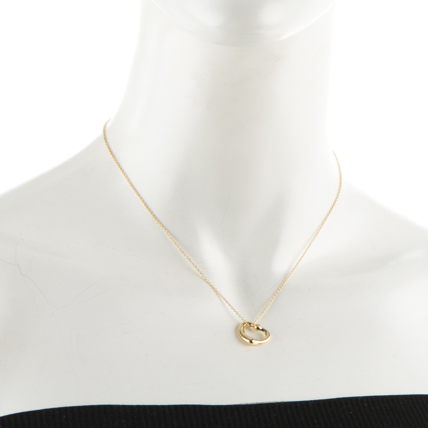 Tiffany 18K Yellow Gold Yellow Diamond Elsa Peretti Open Heart Pendant Necklace 2 of 8