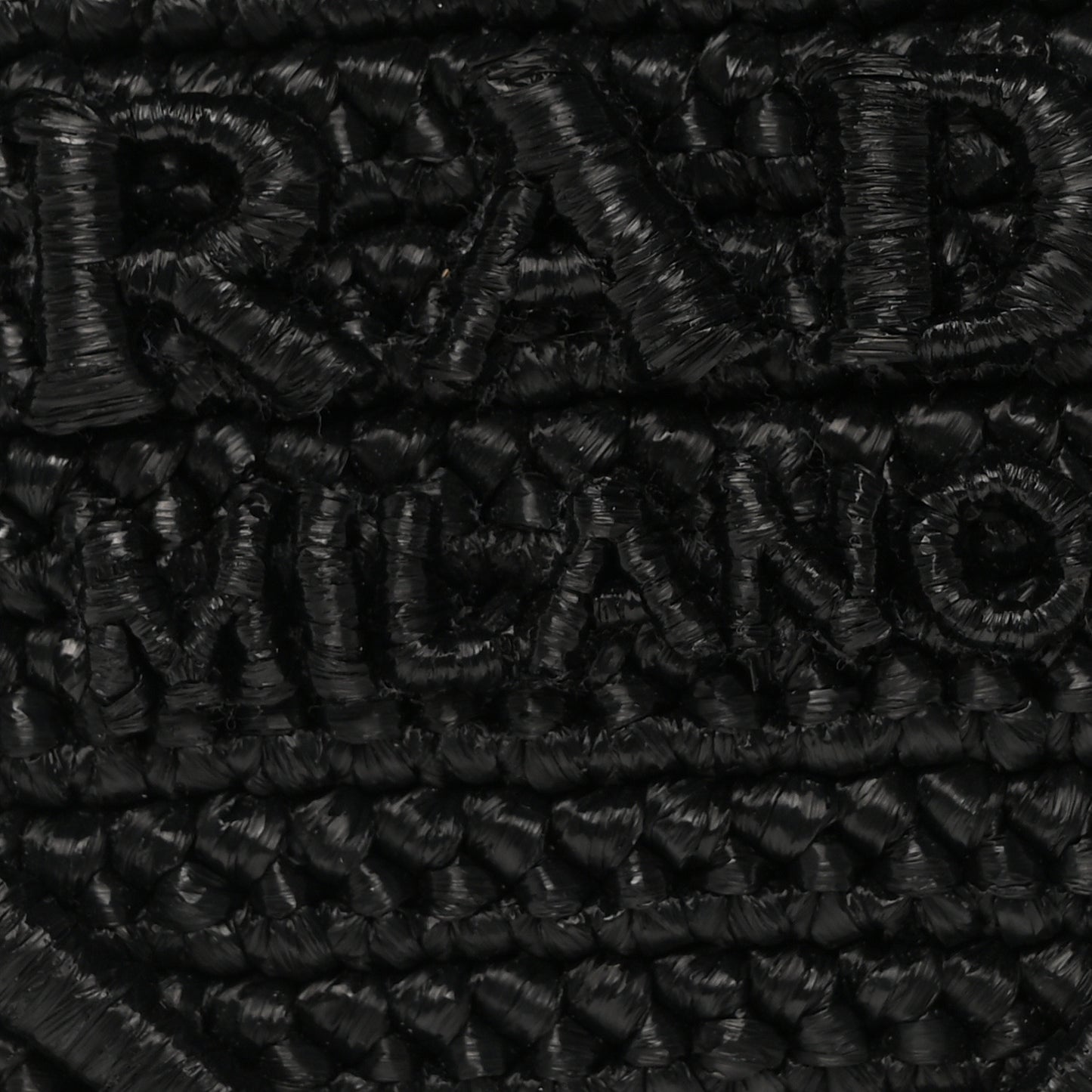 Yarn Raffia Effect Crochet Triangle Shoulder Bag Black