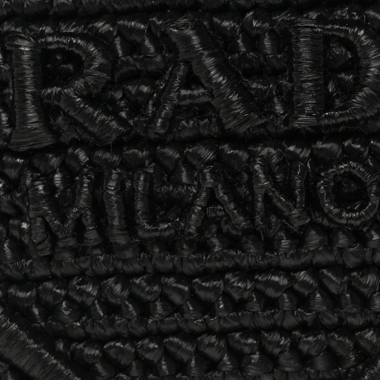 Prada Yarn Raffia Effect Crochet Triangle Shoulder Bag Black 7 of 9