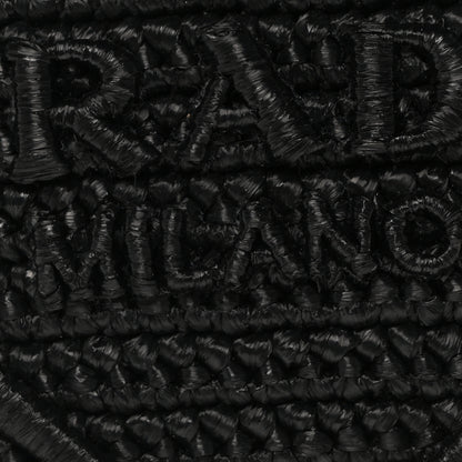 Prada Yarn Raffia Effect Crochet Triangle Shoulder Bag Black 7 of 9