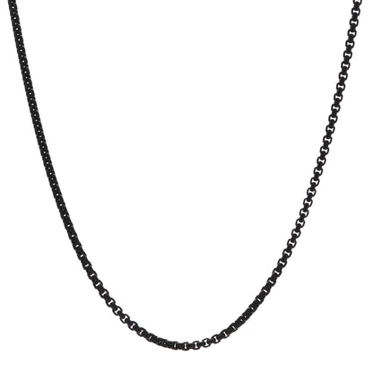 David Yurman Stainless Steel 14K Yellow Gold 2.7mm Box Chain Necklace Black 14" 1 of 4