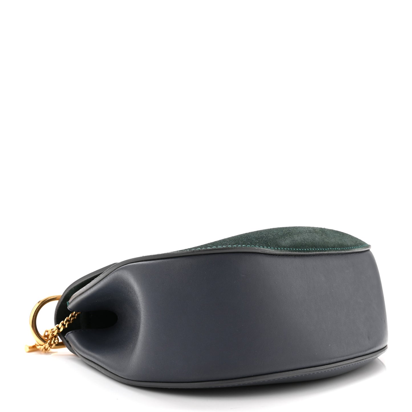 Suede Smooth Calfskin Drew Shoulder Bag Intense Green Brown