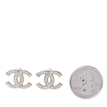 Chanel Crystal CC Earrings Gold 2 of 3