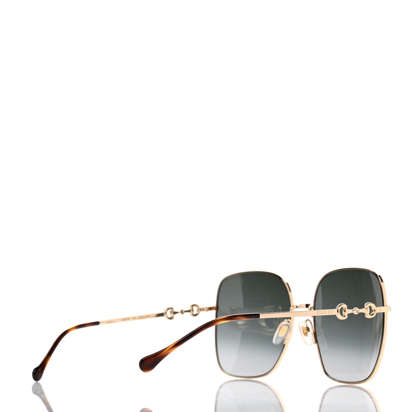 Metal Horsebit Square Frame Sunglasses GG0879S Grey
