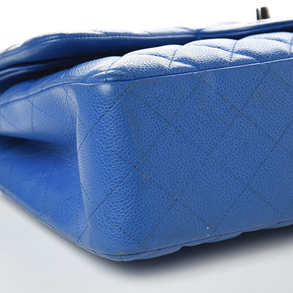 Chanel Caviar Quilted Jumbo Double Flap Blue 11 of 14