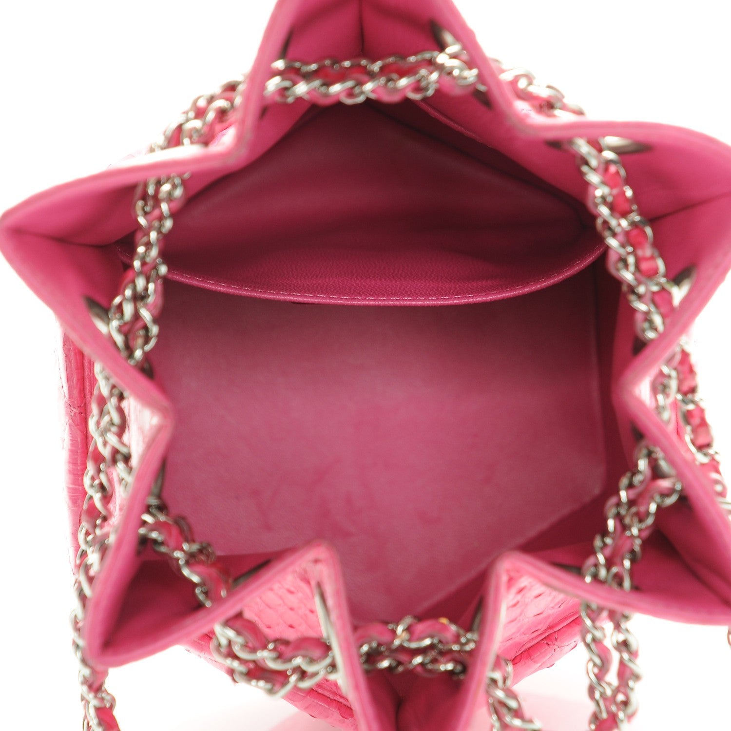 Chanel Python Quilted Drawstring Bag Pink 8 of 10