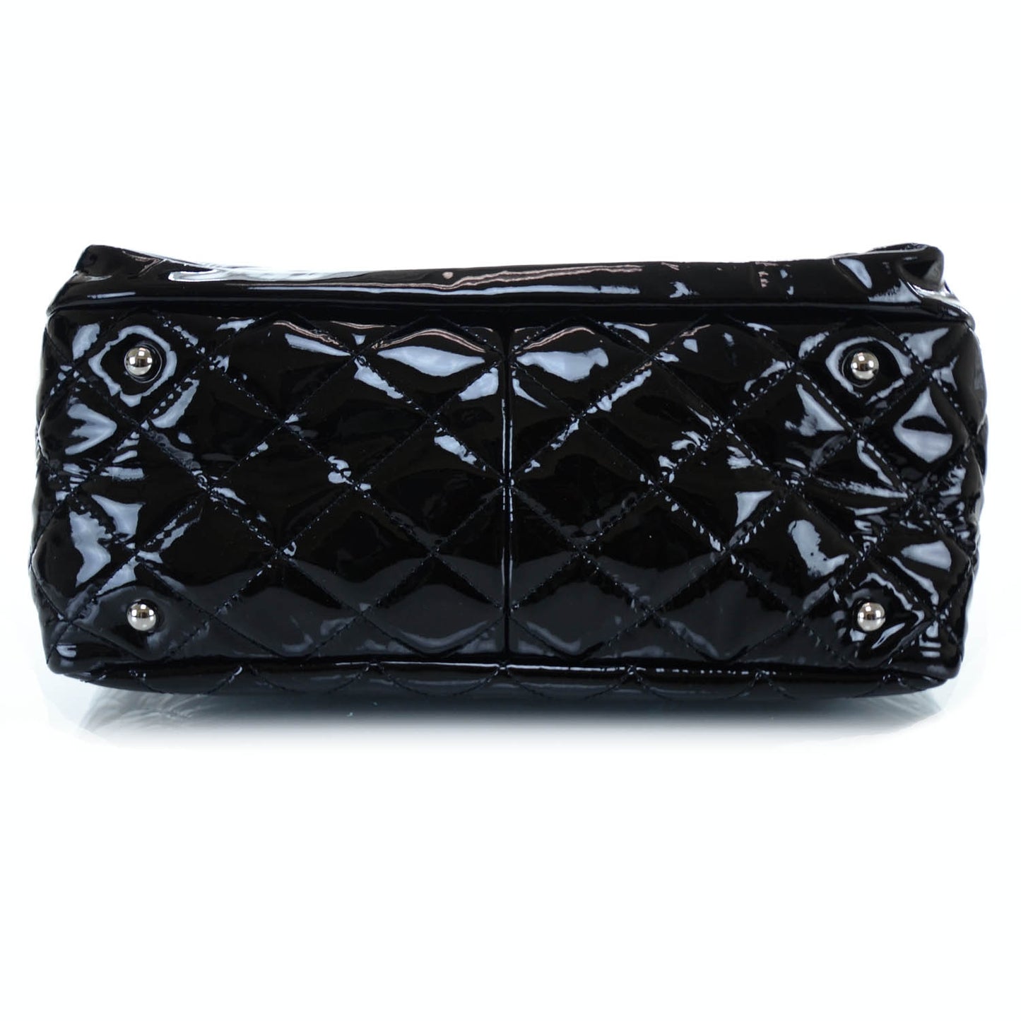 Patent Quilted Large Chic and Glitter Tote Black