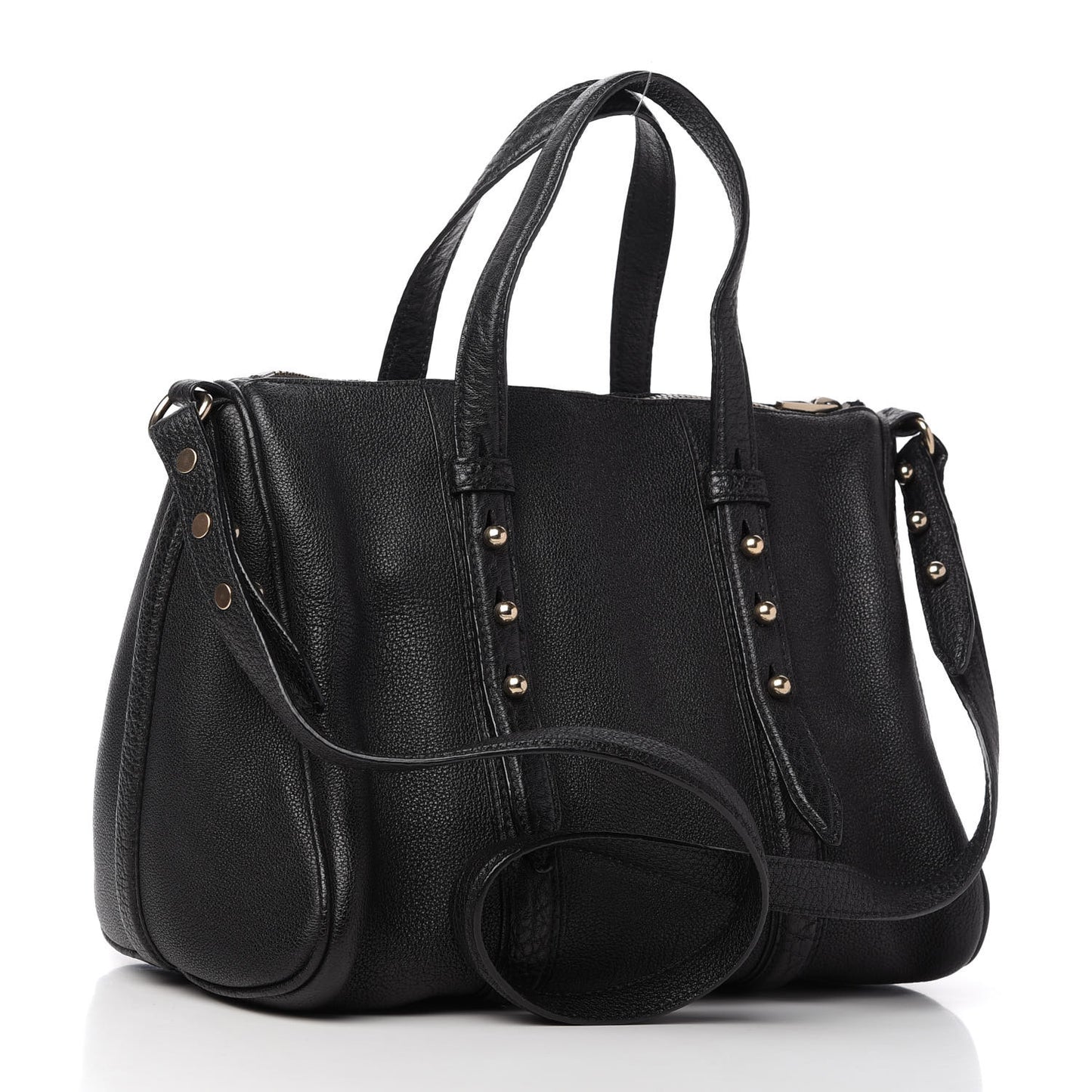 Pebbled Calfskin Daria Duffel Bag Black