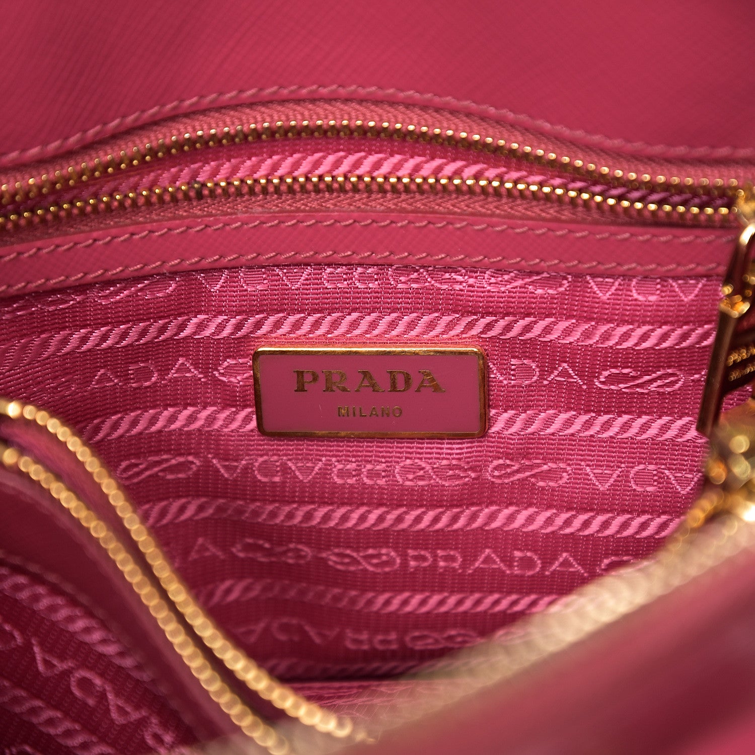 Prada Saffiano Vernice Small Promenade Tote Peonia 5 of 10