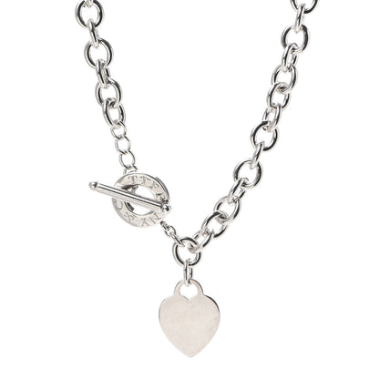 Tiffany Sterling Silver Heart Tag Toggle Necklace 1 of 4