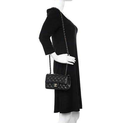 Chanel Lambskin Quilted Mini Rectangular Flap Black 2 of 10