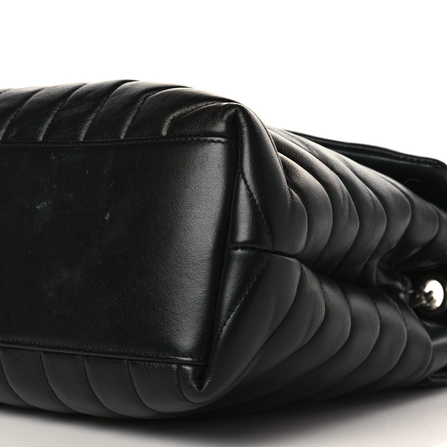 Calfskin Y Quilted Monogram Medium Loulou Chain Satchel Black