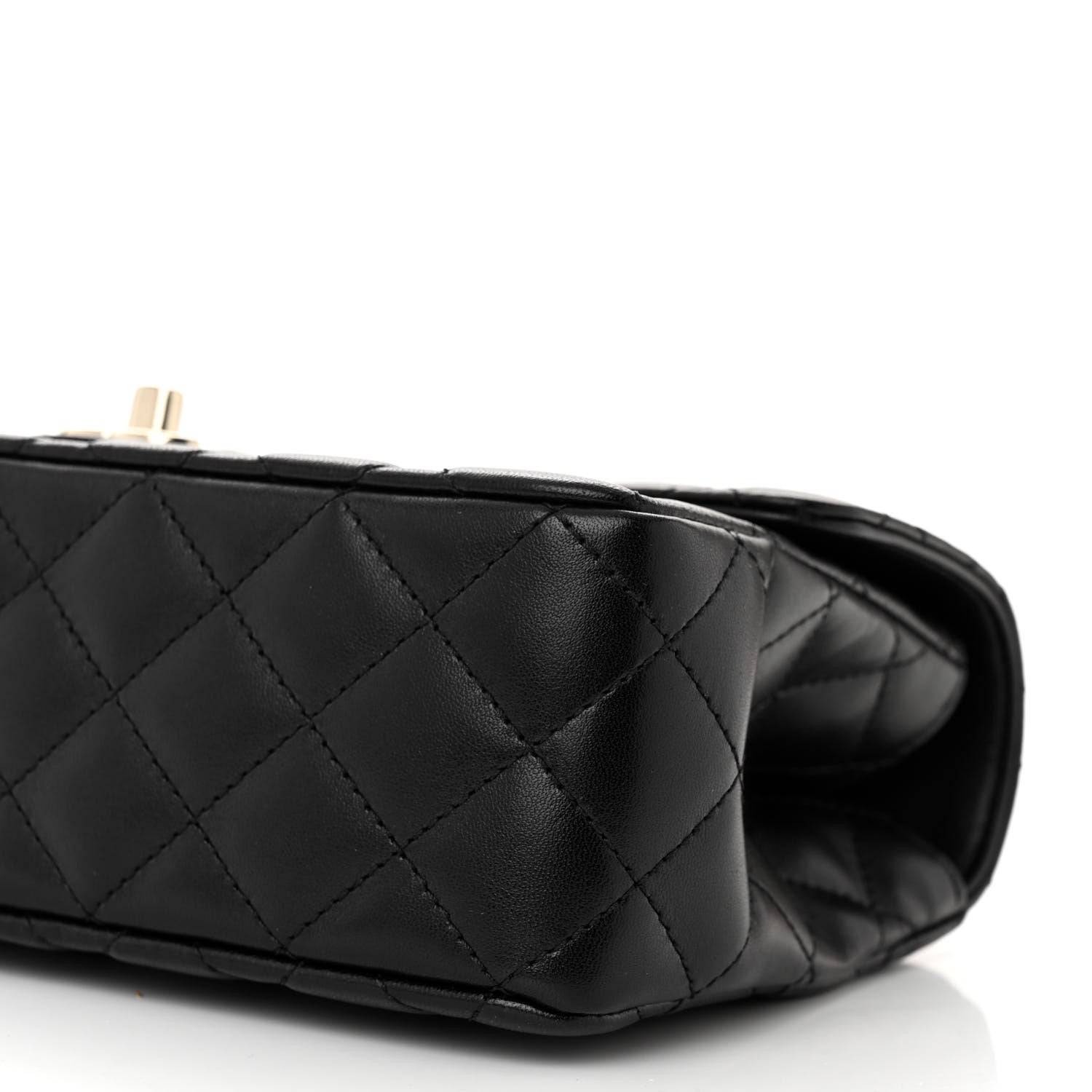 Chanel Lambskin Quilted Crystal Top Handle Small Rectangular Flap Black 10 of 11