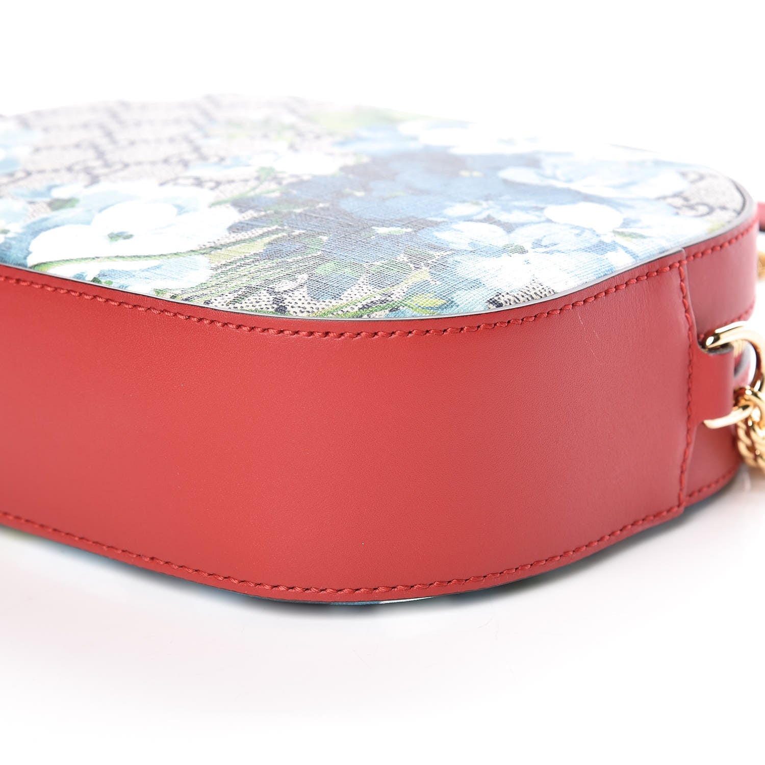 Gucci GG Supreme Monogram Blooms Mini Chain Shoulder Bag Beige Blue Navy Hibiscus Red 9 of 9