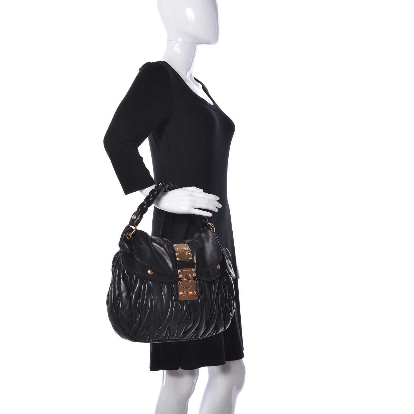Nappa Matelasse Coffer Hobo Black