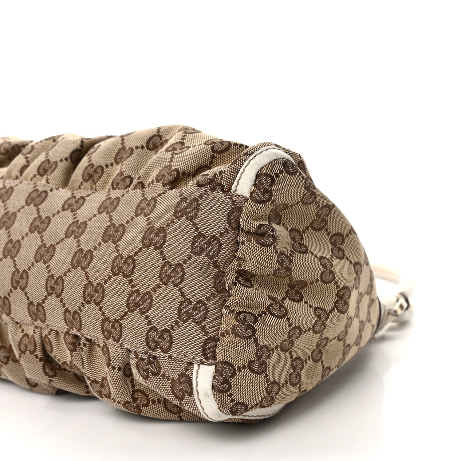 Gucci Monogram Medium D Gold Ring Hobo White 9 of 11
