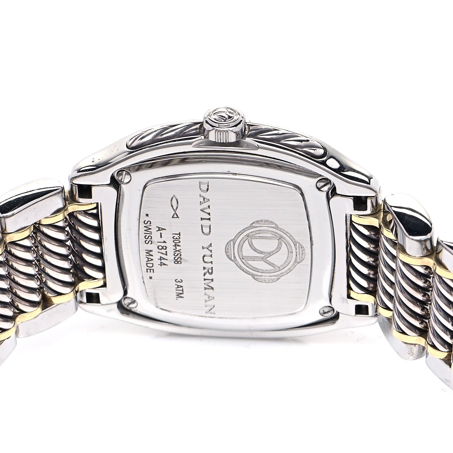 David Yurman Stainless Steel 18K Yellow Gold Diamond Mother of Pearl 25mm Thoroughbred Quartz Watch 4 of 5