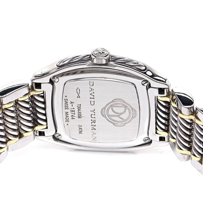 David Yurman Stainless Steel 18K Yellow Gold Diamond Mother of Pearl 25mm Thoroughbred Quartz Watch 4 of 5