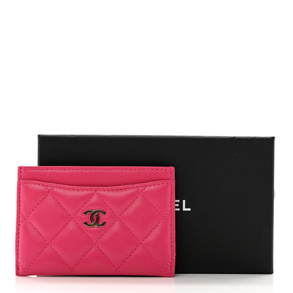 Chanel Lambskin Quilted Card Holder Fuchsia 9 of 9