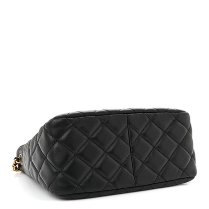 Chanel Lambskin Quilted Small Pearl Crush Hobo Black 4 of 11