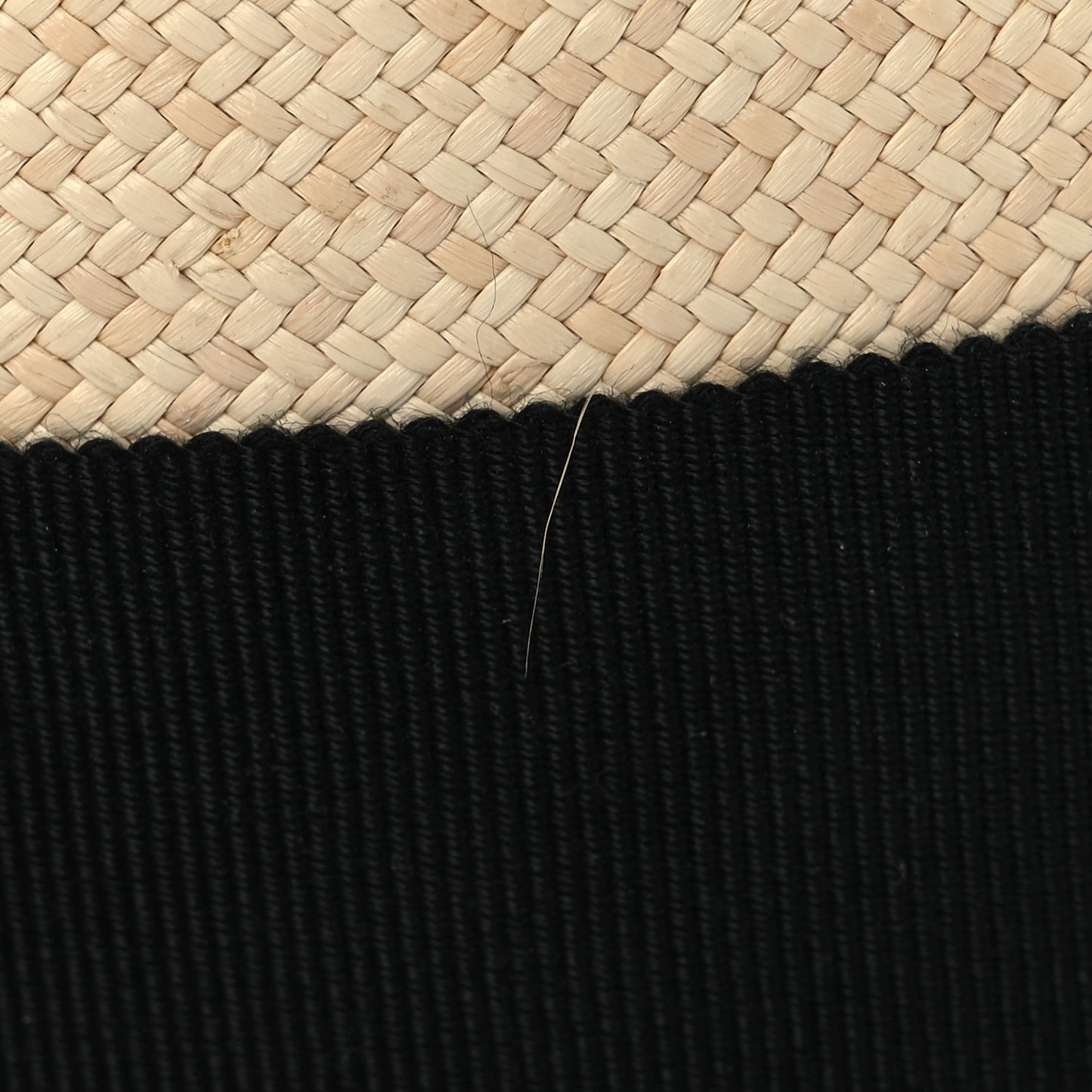 Straw Grosgrain Ribbon Fedora Hat M Beige Black