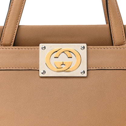 Gucci Lambskin Small Linea Matisse Top Handle Bag Natural Tan 9 of 11