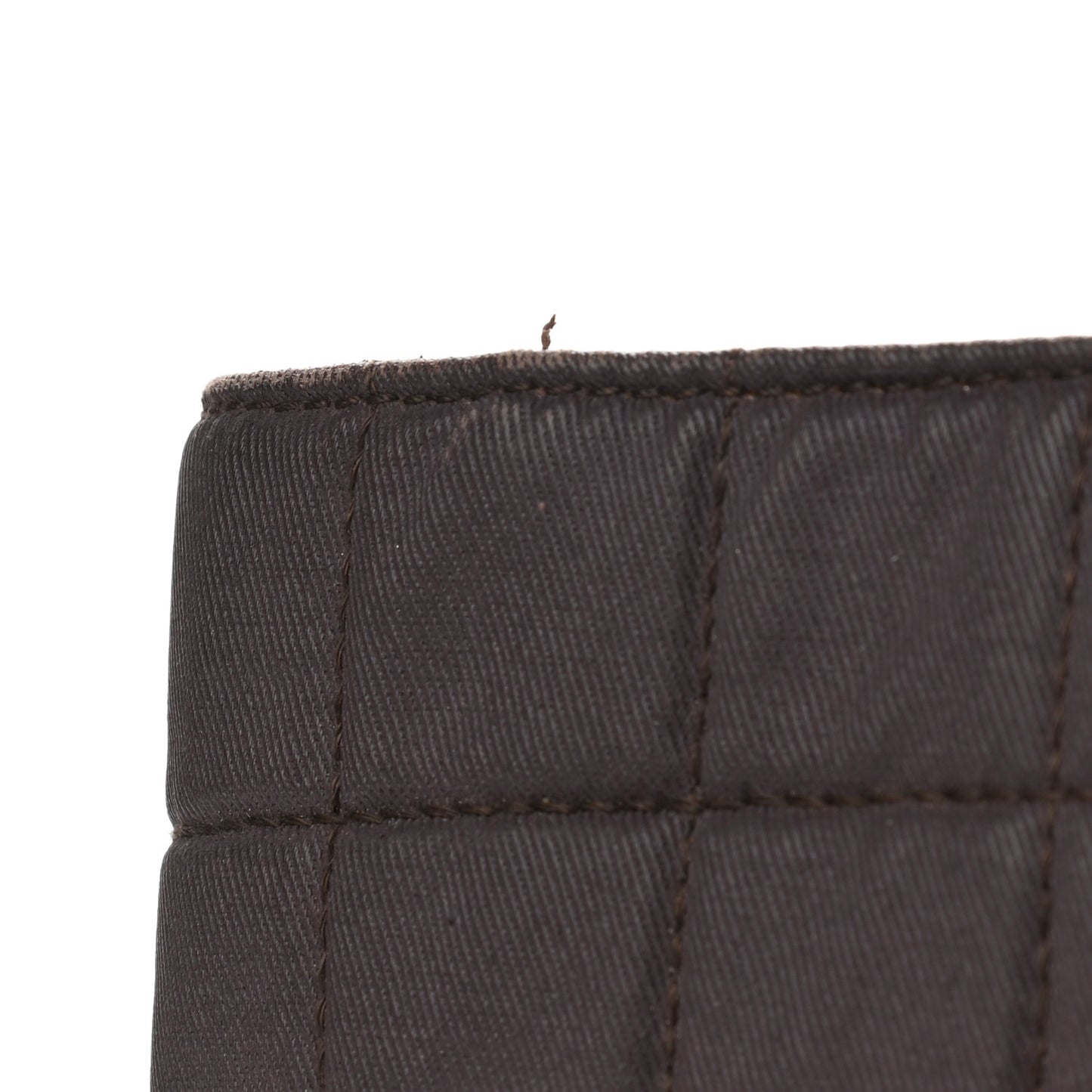 Canvas Calfskin Chocolate Bar Quilted CC Shoulder Bag Dark Brown