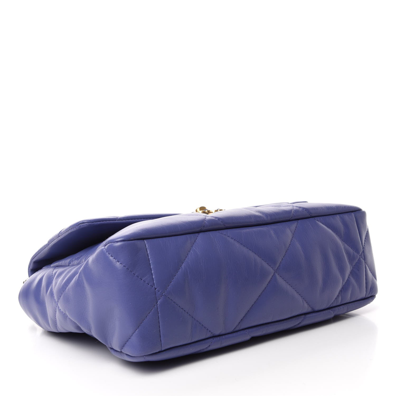 Chanel Shiny Goatskin Quilted Large Chanel 19 Flap Blue 4 of 11