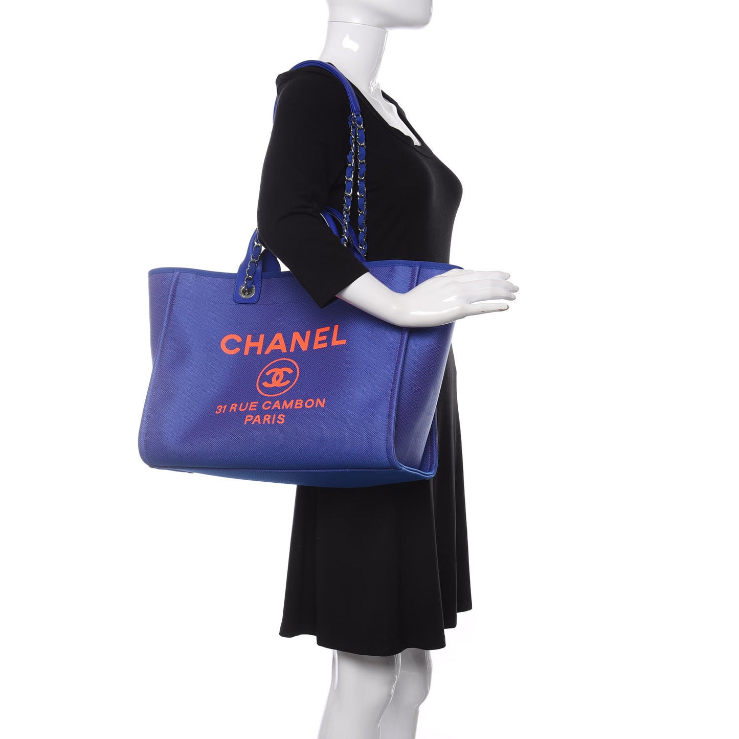 Mixed Fibers Medium Deauville Tote Blue Orange