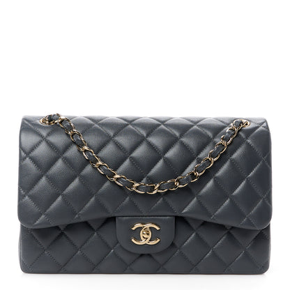 Chanel Caviar Quilted Jumbo Double Flap Dark Grey 1 of 12