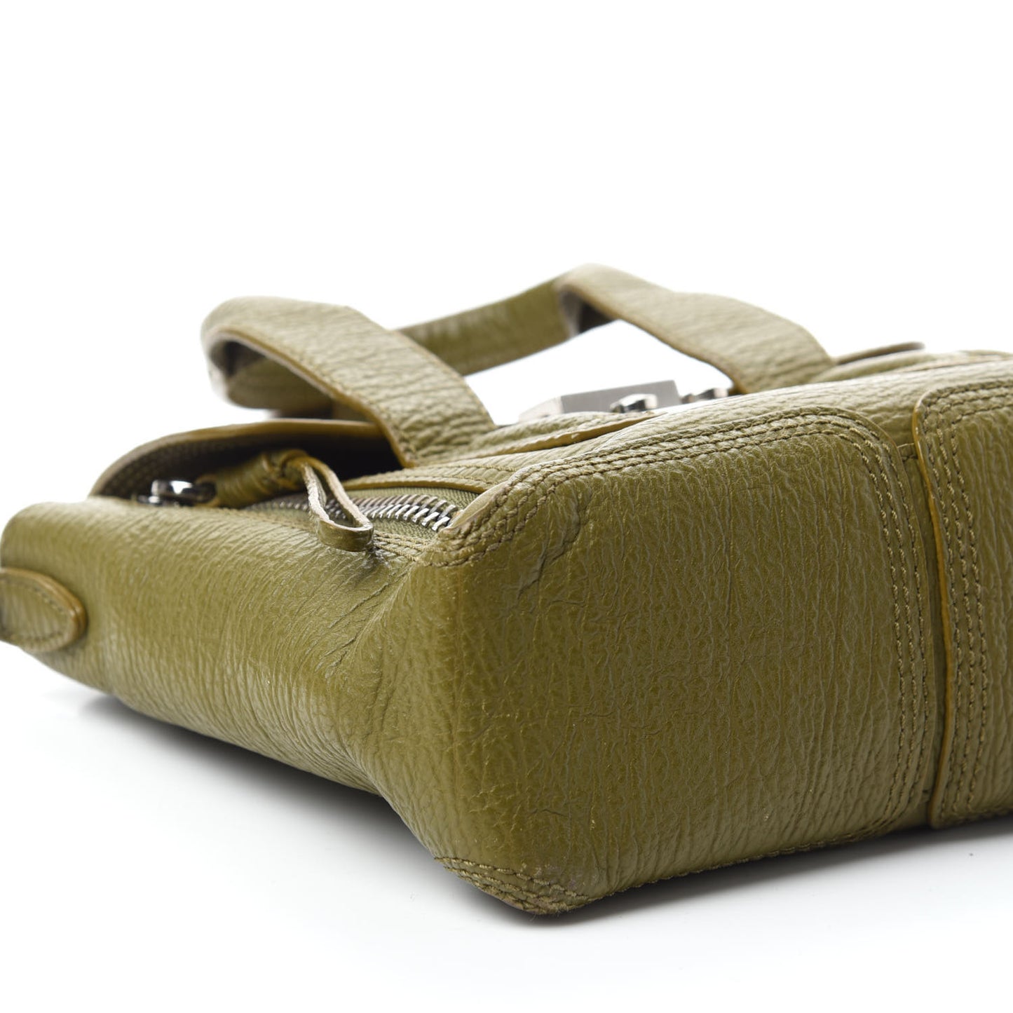 Textured Calfskin Mini Pashli Satchel Green