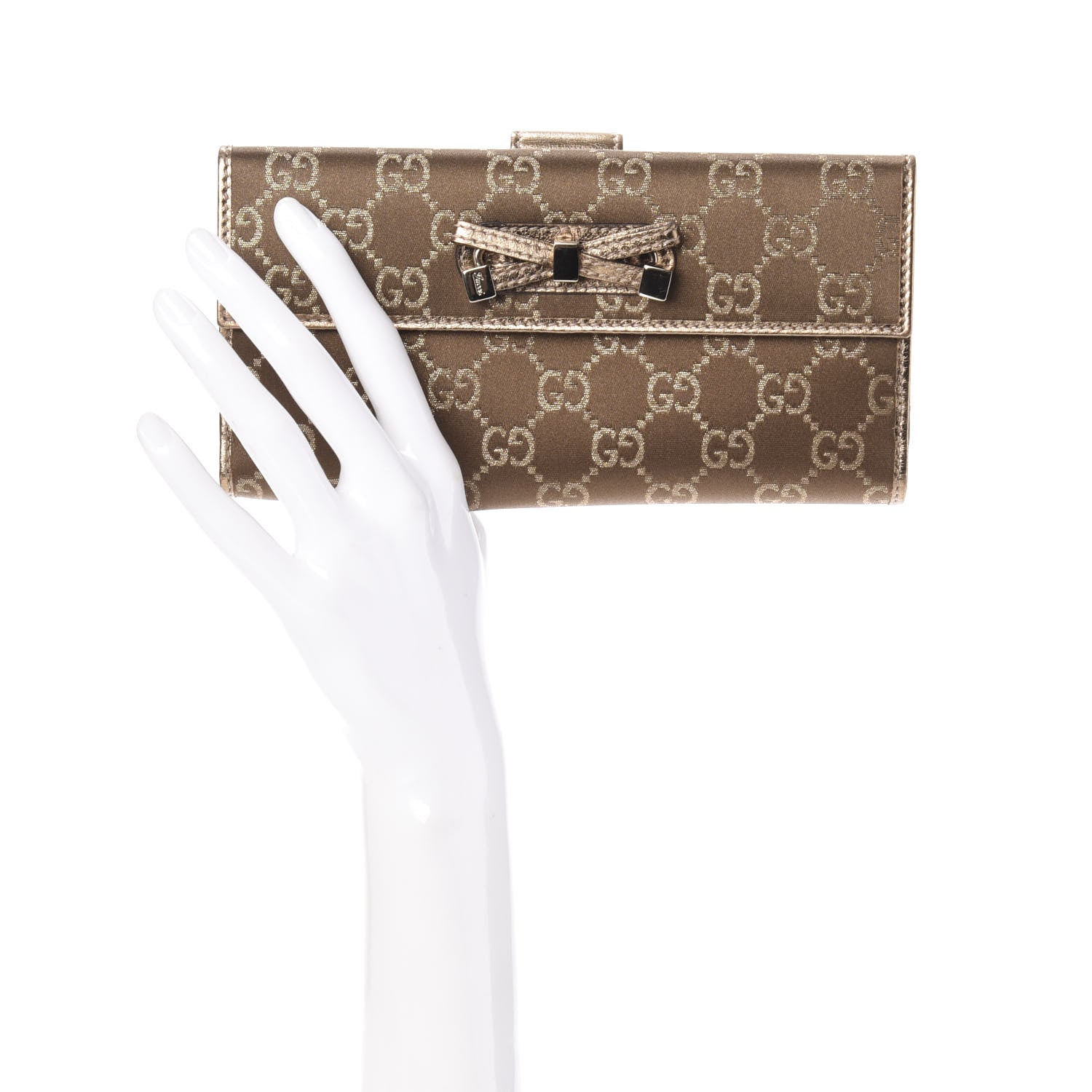 Gucci Monogram Princy Continental Wallet Gold 2 of 9