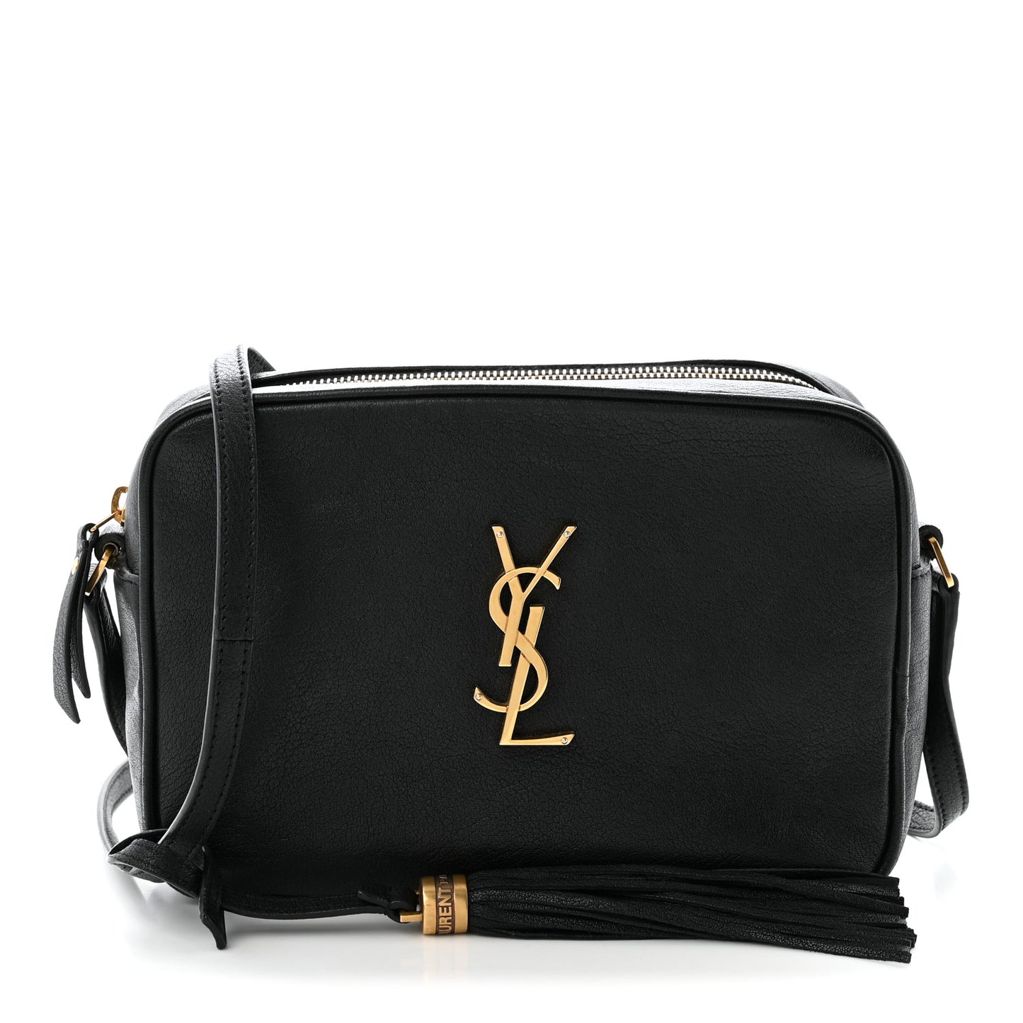 Grained Lambskin Monogram Lou Camera Bag Black