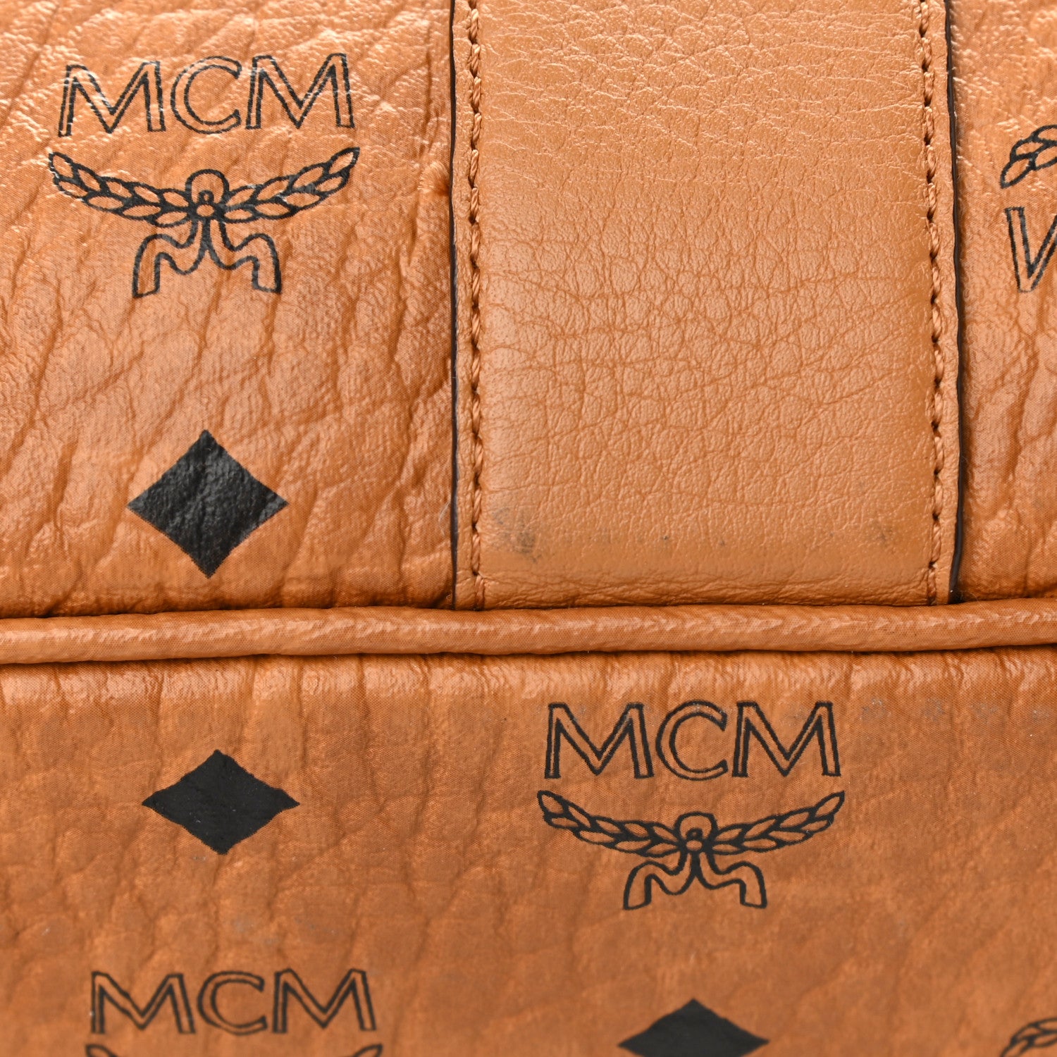 MCM Visetos Large Liz Reversible Shopper Tote Cognac 18 of 18