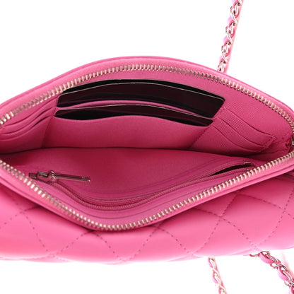 Chanel Lambskin Quilted Flap Phone Holder With Chain Neon Pink 9 of 12