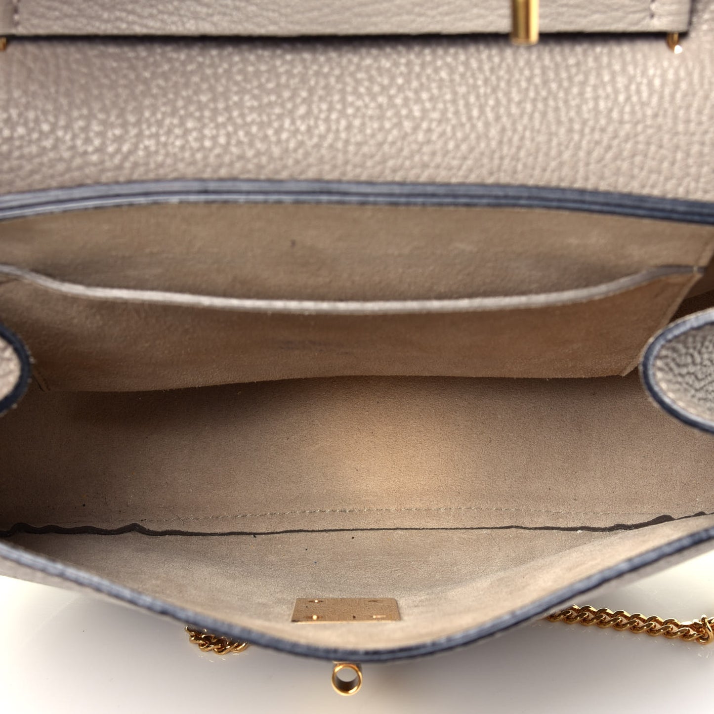 Grained Lambskin Drew Shoulder Bag Motty Grey