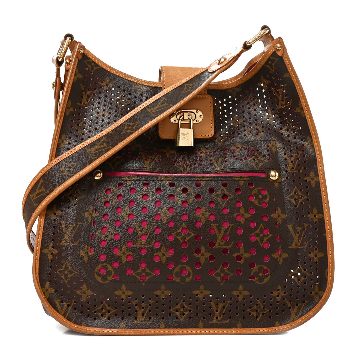 Monogram Perforated Musette Fuchsia