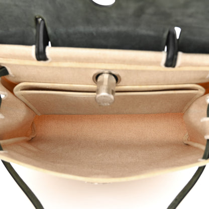 Hermes Toile Vache Calfskin Herbag 30 PM Ficelle Black 6 of 18