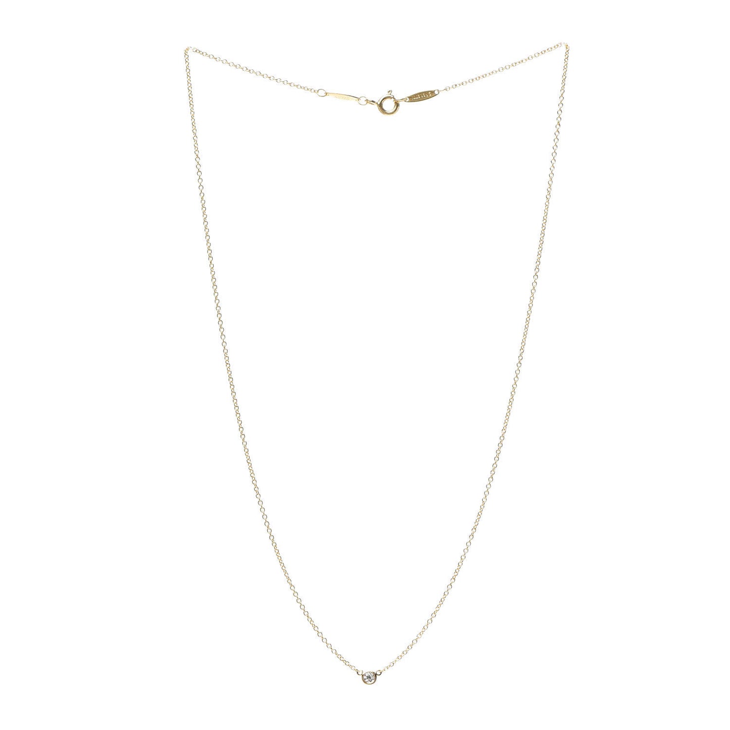 18K Yellow Gold Diamond .05ct Elsa Peretti Diamonds by the Yard Pendant Necklace