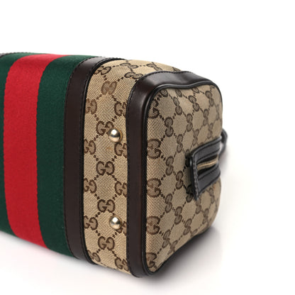 Gucci Monogram Vintage Web Small Boston Dark Brown 10 of 10