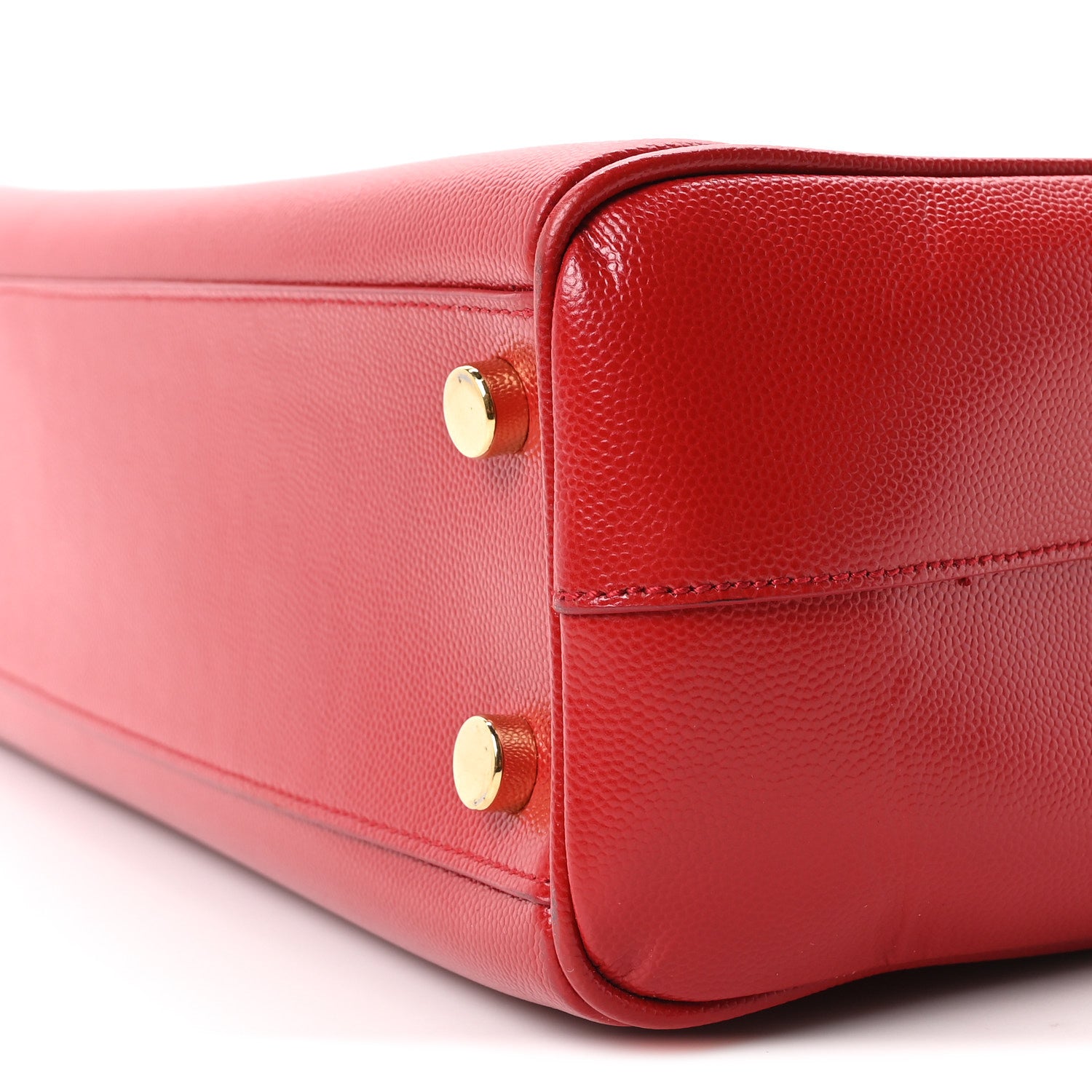 Saint Laurent Grain De Poudre Classic Monogram Shopping Bag Red 10 of 10