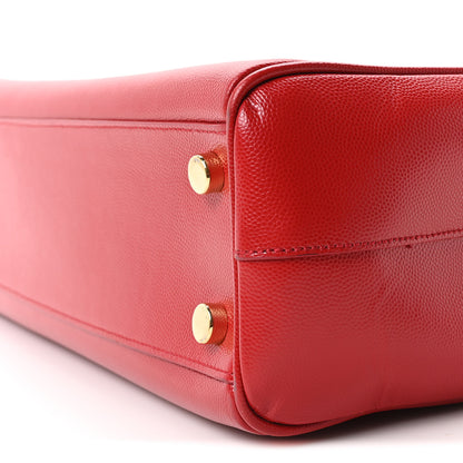 Saint Laurent Grain De Poudre Classic Monogram Shopping Bag Red 10 of 10